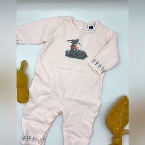 Very light pink one piece from Janie and Jack. Excellent condition.